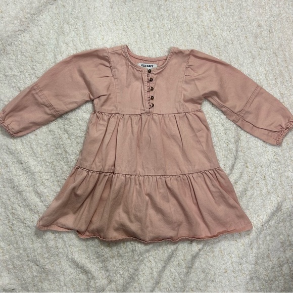 Long-Sleeve Tiered Button-Front Dress for Toddler Girls Size 3t - Picture 3 of 9